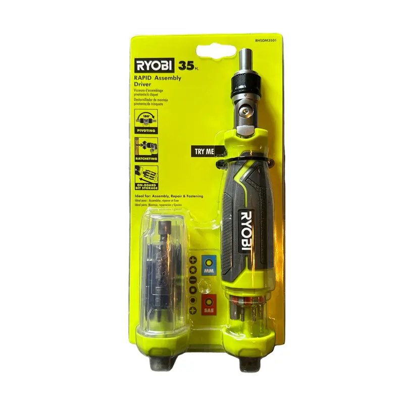 Ryobi 35-Piece Rapid Assembly Screwdriver Set – Ergonomic, Quick-Connect Bit System 1