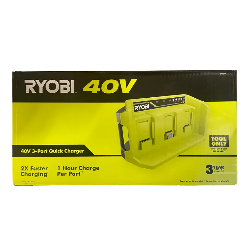 Ryobi 40V Lithium-Ion 3-Port Fast Charging Station For One+ Batteries 1