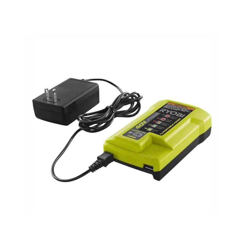 Ryobi 40V Lithium-Ion Fast Charger With Usb Port (Refurbished) 1