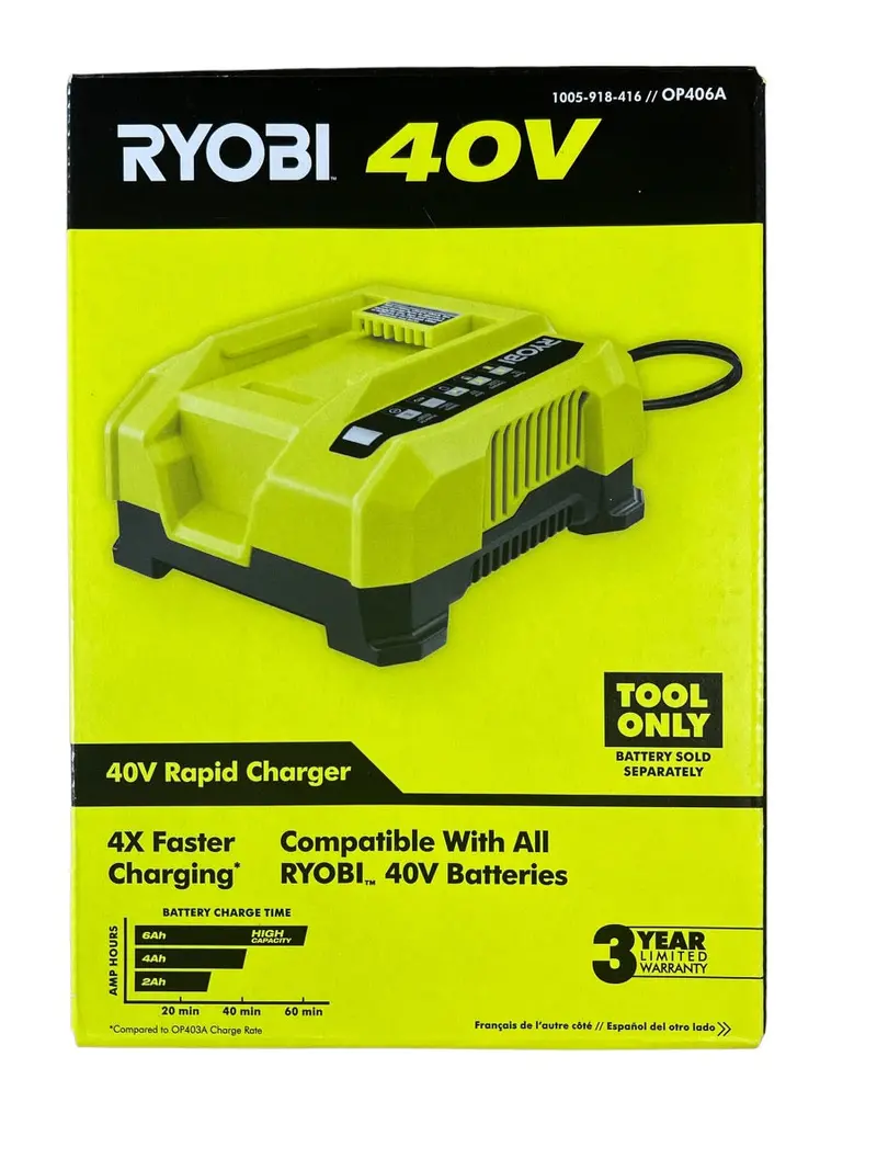 Ryobi 40V Lithium-Ion Rapid Charger 1