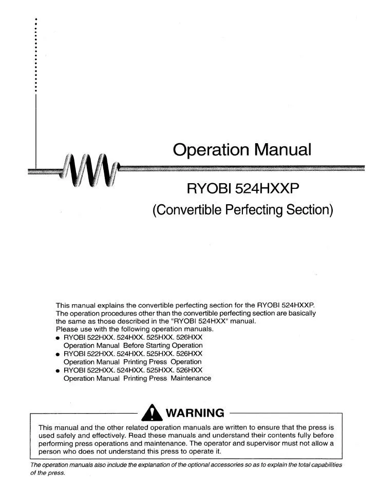 Ryobi 524Hxxp User Operation Manual – Pdf Document 1