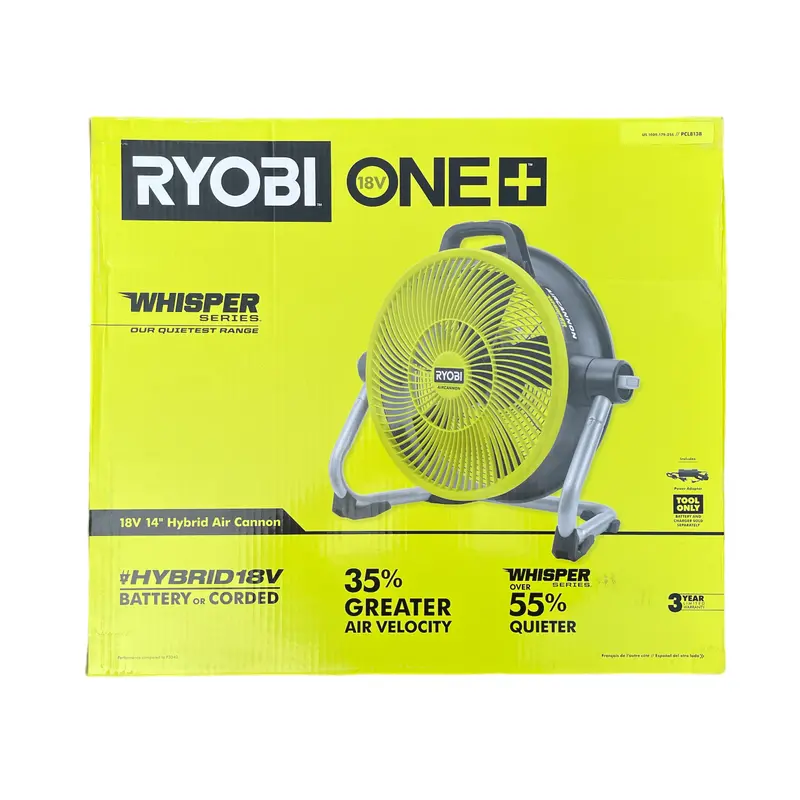 Ryobi One+ 18V Whisper Series 14" Air Cannon Fan (Bare Tool) 1