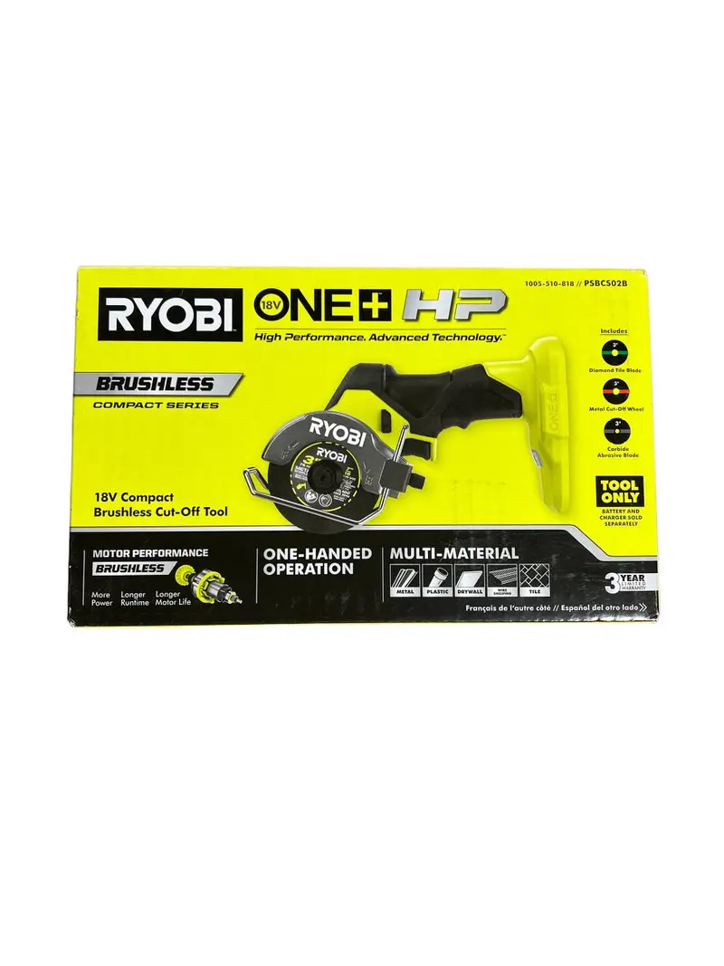 Ryobi One+ Hp 18V Brushless Cordless Mini Cut-Off Saw – Tool-Only Version 1