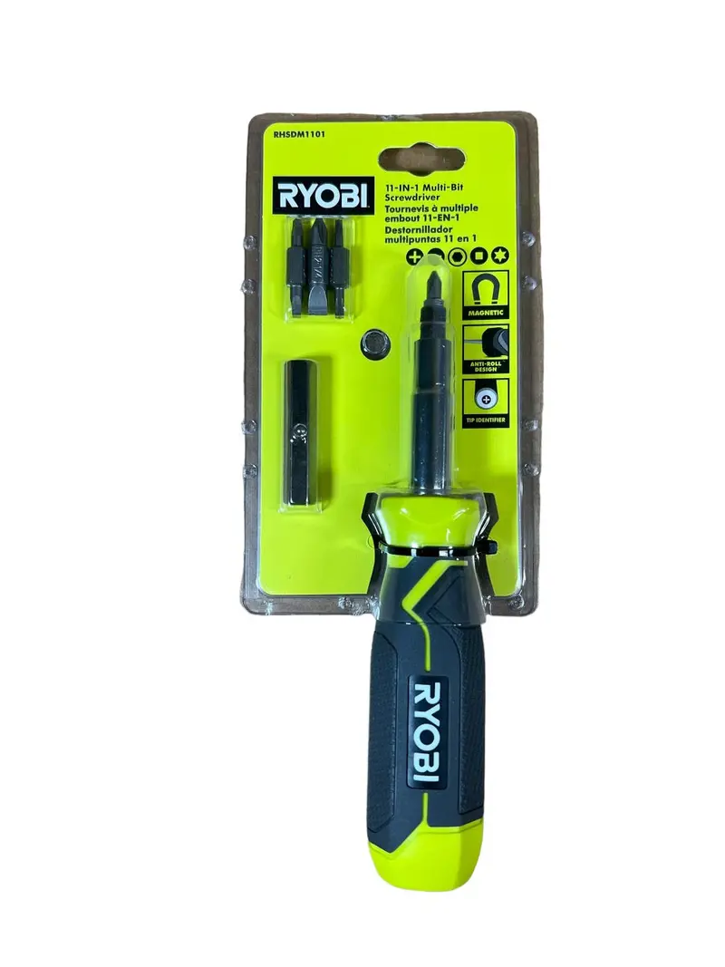Ryobi Rhsdm1101 11-In-1 Interchangeable Bit Screwdriver With Ergonomic Cushion Grip 1