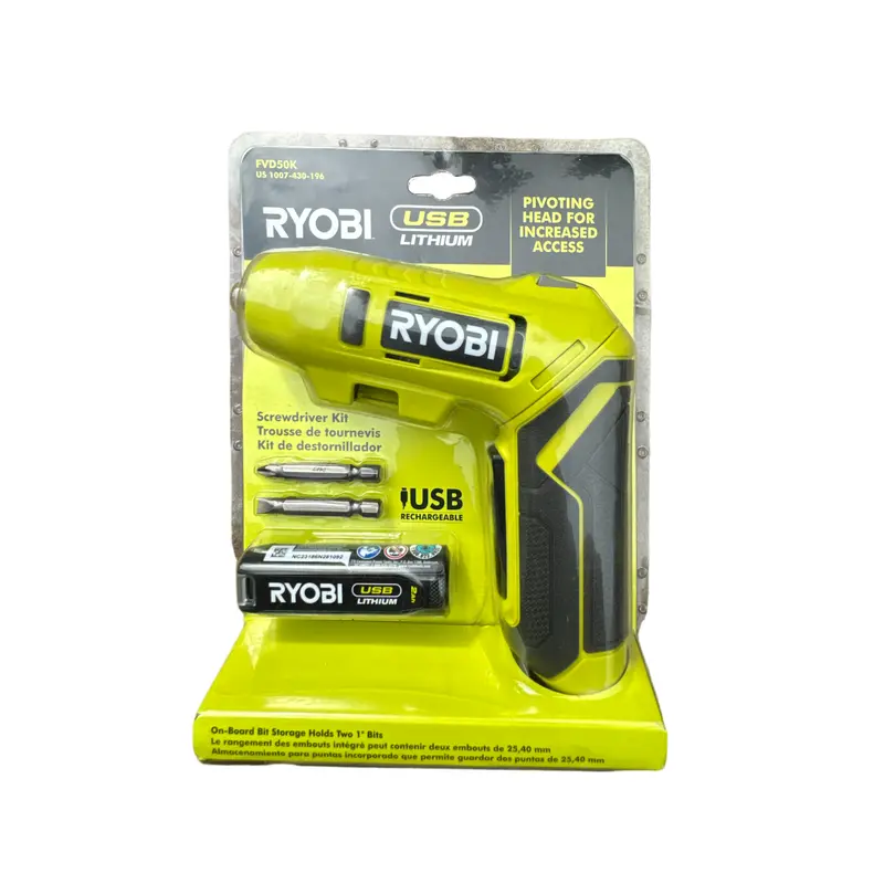 Ryobi Usb-Powered Lithium-Ion Cordless Screwdriver Kit 1