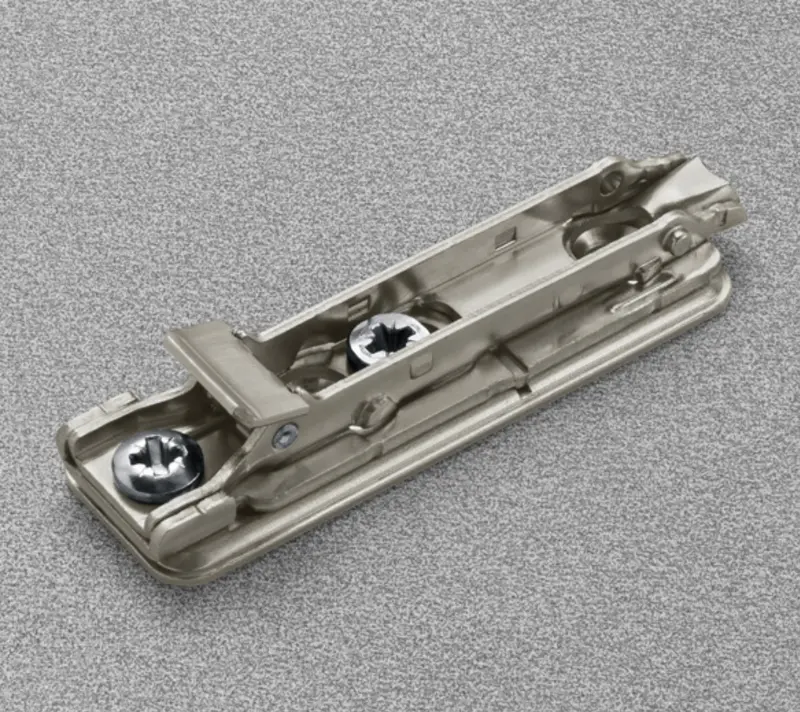 Salice Chromia Steel Straight Mounting Plate — 2Mm Thickness, Snap-On Fit 1