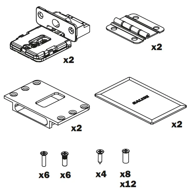 Salice Folder 180 Conecta External Hinge Kit – Side-Fix Bracket Included (Dqg5B) 1