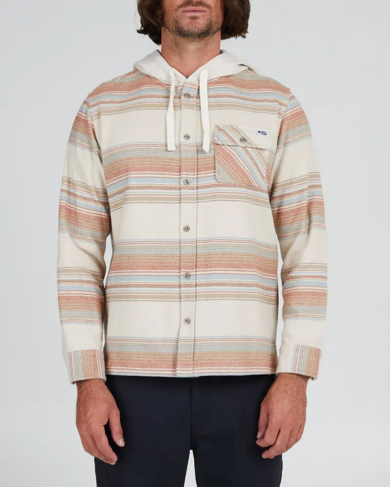 Salty Crew Outskirts Flannel Hooded Shirt – Lightweight Woven Layer 1