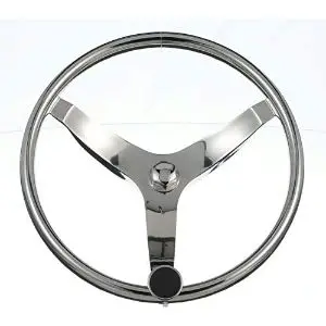 Sea Choice 13-1/2" Polished Stainless Steel Steering Wheel With Knob 1