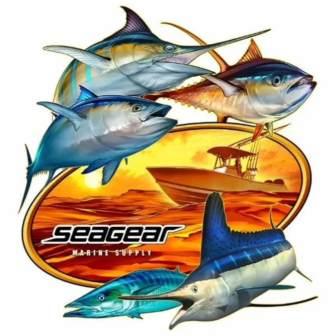 Sea Gear Five-Fish Decal – Vinyl Sticker For Boats & Gear 1
