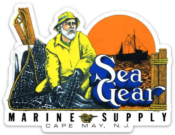 Sea Gear Old Man Fishing Decal – Weather-Resistant Vinyl Sticker For Gear Or Vehicles 1