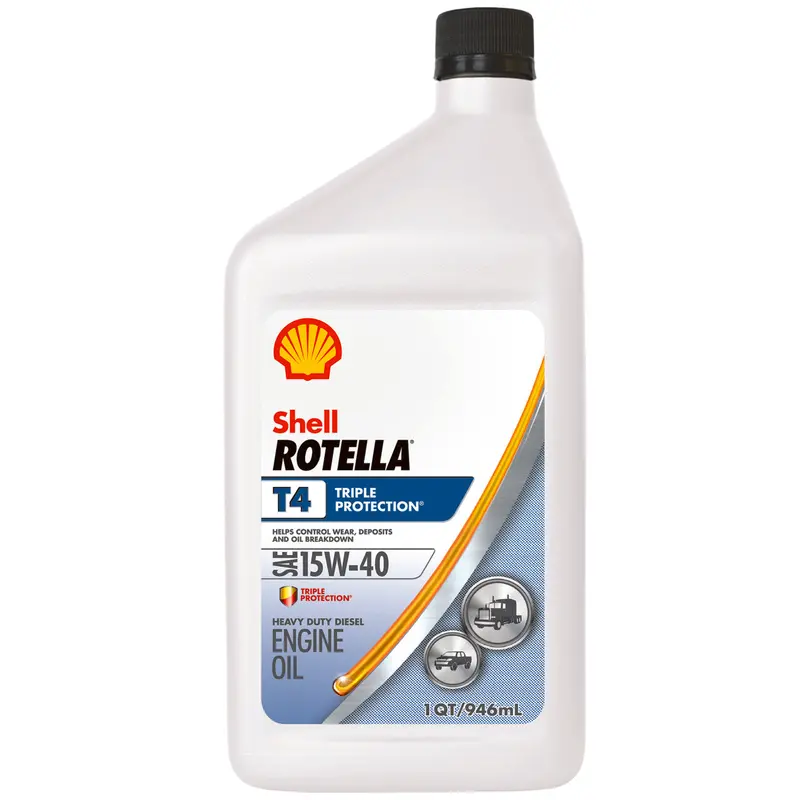 Shell Rotella T4 15W-40 Diesel Engine Oil – Quart Bottle, Triple Protection Formula 1