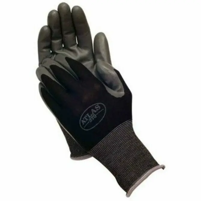 Showa Atlas 370 Nitrile-Coated Work Gloves – Black Grip Enhanced 1