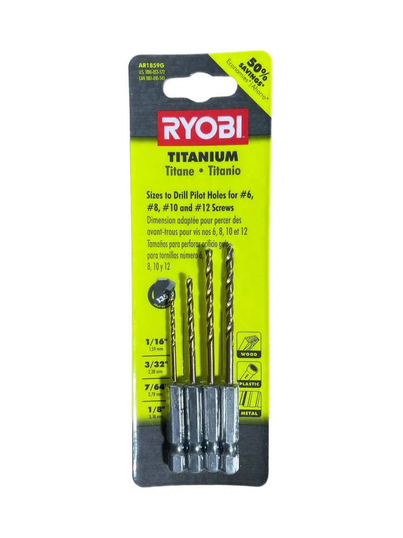 Speedload+ Titanium-Coated Hex Shank Pilot Drill Bit Set – 4-Piece 1