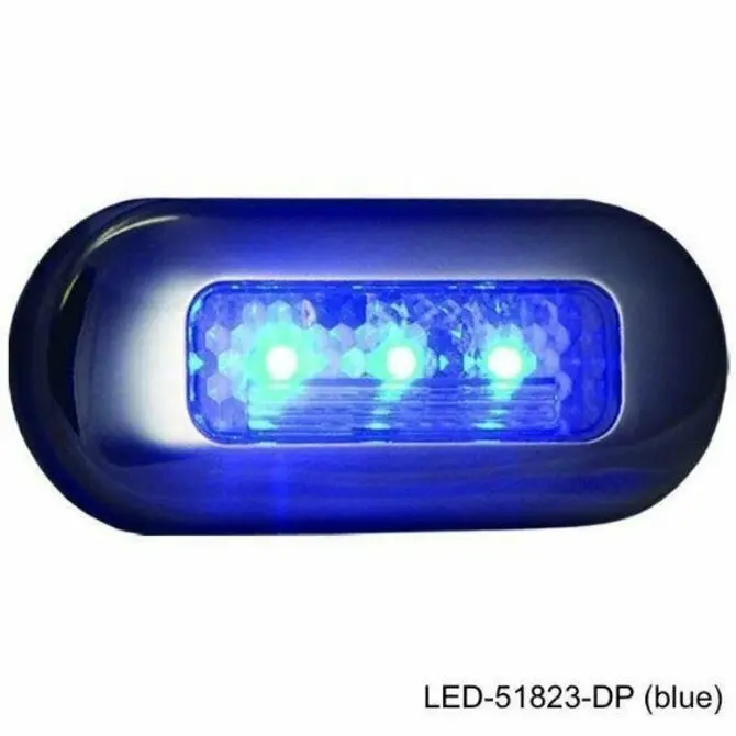 T-H Marine Led Oblong Blue Courtesy Light – Stainless Steel Bezel 1