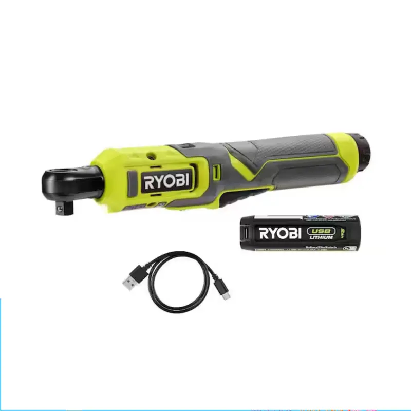 Usb-Enabled 3/8" Cordless Ratchet Kit – Includes 2.0 Ah Battery & Usb Charging Cable (Factory Refurbished) 1