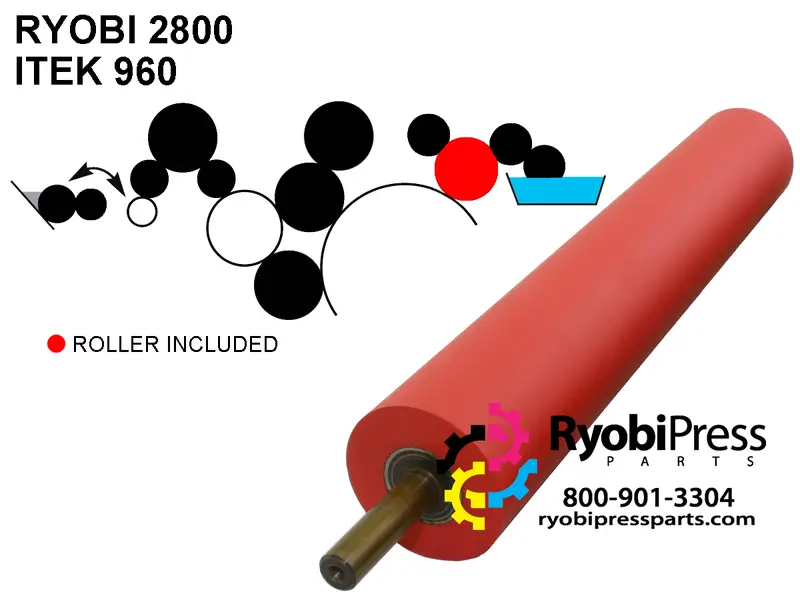 X07-0102 Crestline Form Roller For Ryobi 2800 Printers 1