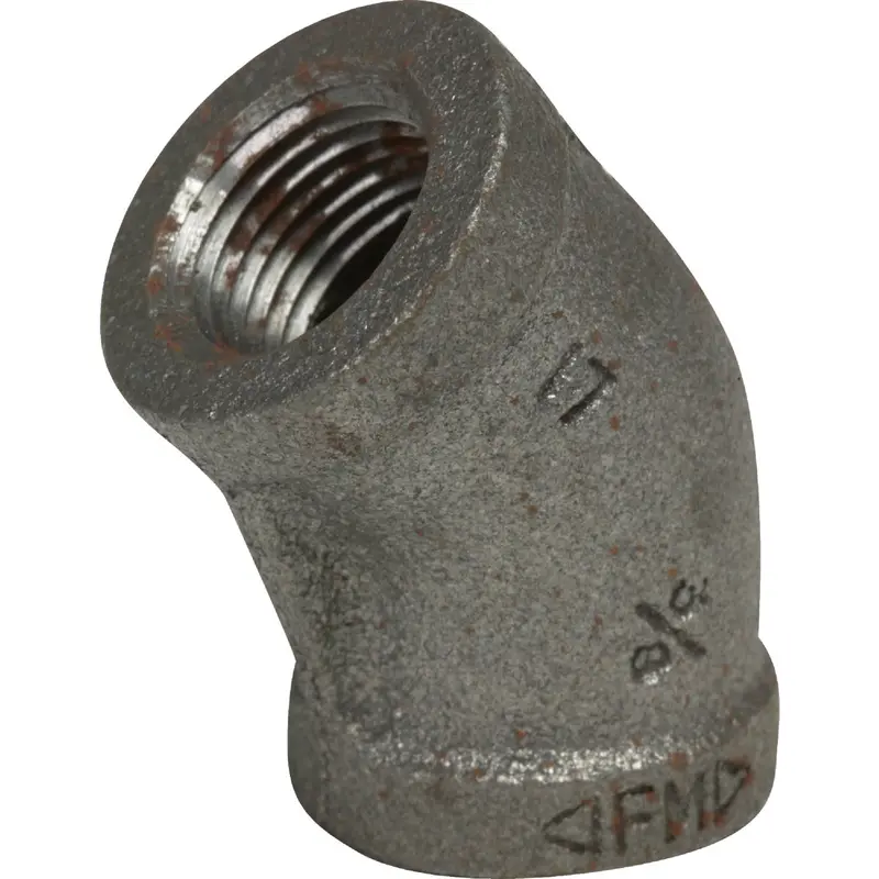 Anvil 2-Inch Malleable Iron 45-Degree Elbow – Black Iron, 1/8 Bend 1