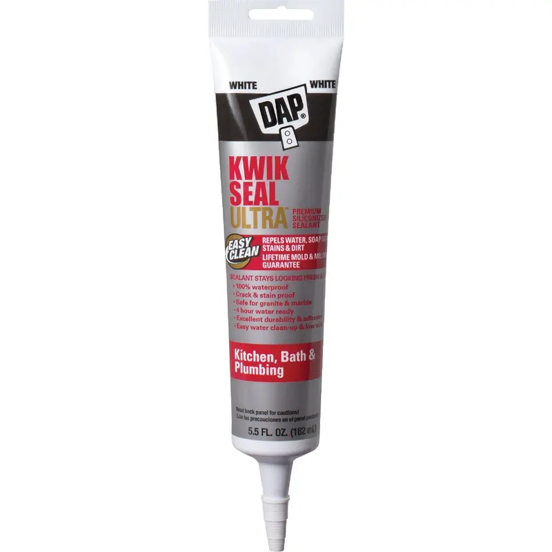Dap Kwik Seal Ultra White Siliconized Sealant – 5.5 Oz Kitchen & Bath Caulk 1