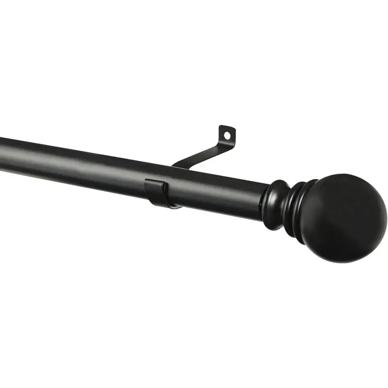 Kenney Layla Adjustable Single Curtain Rod – 30-Inch To 84-Inch Extendable, Matte Black Finish 1