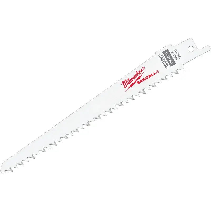 Milwaukee Sawzall Reciprocating Saw Blades – 6" Wood-Cutting, 6 Tpi Fleam Ground, 5-Pack 1