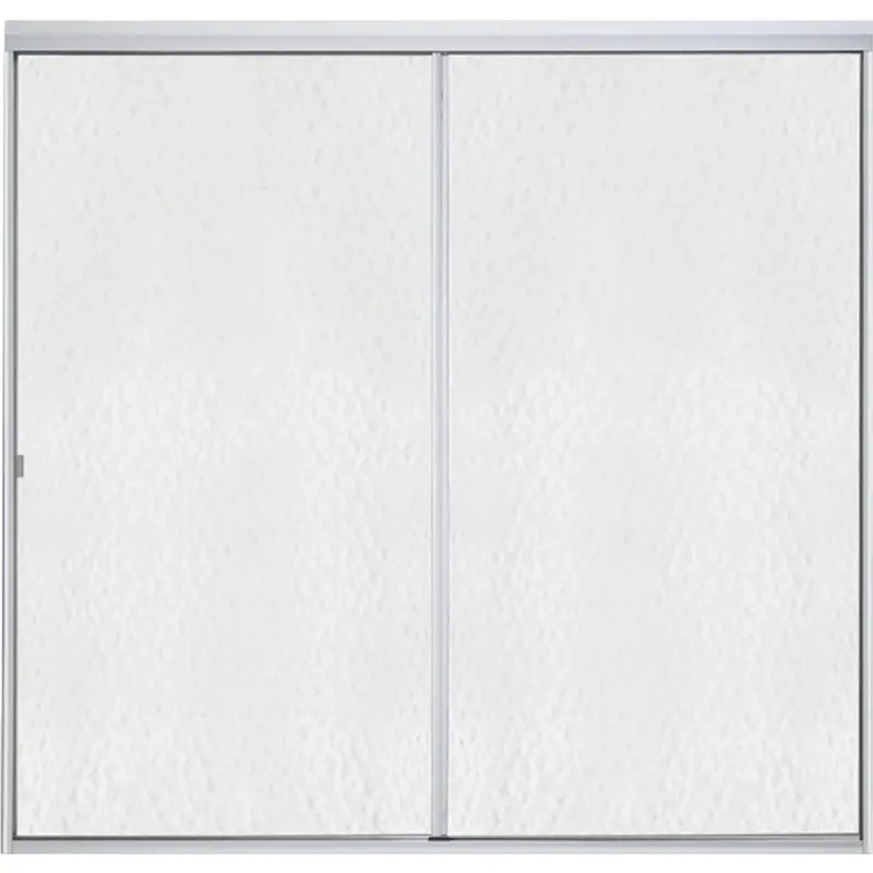 Sterling Standard Sliding Tub Door – Chrome-Finished Hammered Glass, 59" W X 56-1/16" H 1